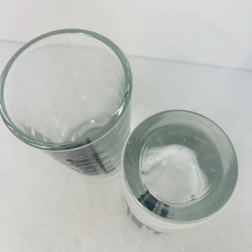 El Jimador Tequila Shot Glasses Set of 2 Clear Tall Weighted Base Barware Logo